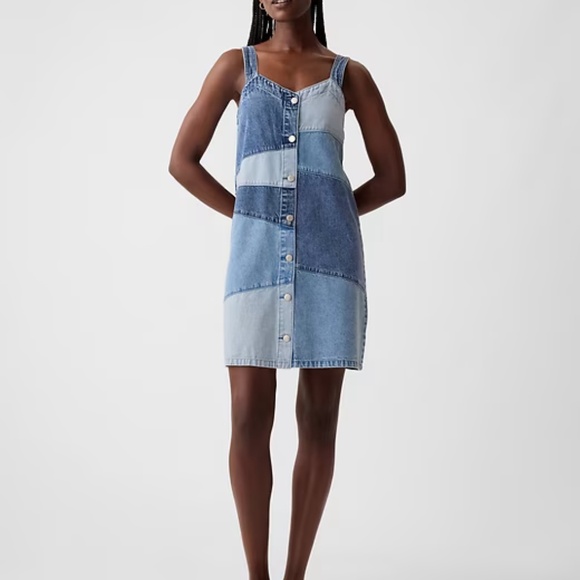 PATCHWORK DENIM DRESS - Picture 1 of 6